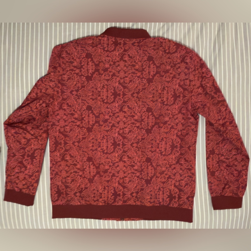 Red Patterned Zip-Up Jacket - Picture 2 of 8